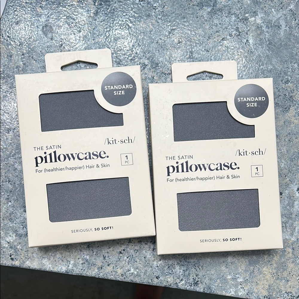 KITSCH Gray Satin Pillowcase for Hair and Skin